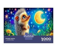 Observación de Estrellas del Erizo 1000 Pieza Erizo bajo la Lunas Rompecabezas Premium para Adultos Descompresión del Juego Educativo Regalo 70x50cm/1000pcs
