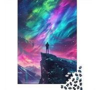 Observador Aurora en Montaña Puzzle de 1000 Piezas de Papel para Adultos Cielo Nocturno Colorido Relajación Familiar Decoración Hogar Regalo 70x50cm/1000pcs