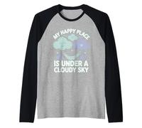 Observar Nubes Relajante Cielo Mirando Soñador Naturaleza Vibes Camiseta Manga Raglan