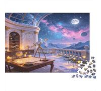 Observatorio Astronómico Noche Fantástica Puzzle de 1000 Piezas Papel para Adultos Escena Estrellada Sueños Juego de Puzzle 1000 Piezas Relajación Concentración Decoración Regalo 38x26cm/1000pcs