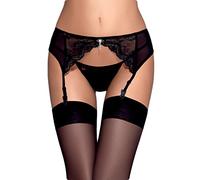 Obsessive atractivo elegante Liga de encaje cinturón y medias de lencería en un precioso color en gran caja de regalo Negro Black - Black XX-Large