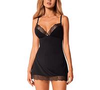 Obsessive Bella Rou Camisa y tanga para mujer Black XS/S