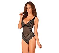 Obsessive Body Sexy para Mujeres Estiqua Teddy, Negro,XS-S