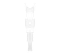 Obsessive Bodystocking Seductor para Mujer G330 Bodystocking, Blanco,M