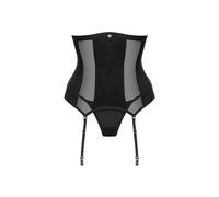 Obsessive Chic Amoria Corsé y Tanga para mujer Negro M/L