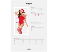 Obsessive Kissmas Teddy XS S - Confección Elegante Con Comodidad Superior - XS/S