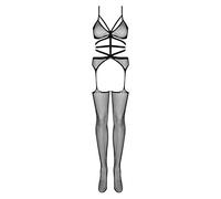 Obsessive Obsessive combinación Bodystocking negra efecto conjunto Sexy liguero y medias S/M/L