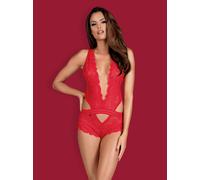 Obsessive Teddy 853-TED-3 Rojo Sexy Encaje & Shorty-Look Con Kreuzträgern