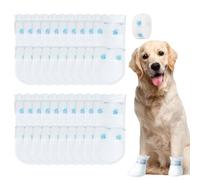 OBSEWAU 20 Piezas Calcetines Desechables para Perro, Zapatos Desechables para Perros con Vendaje Autoadhesivo, Ajustables Impermeables Botas para Mascotas para Pasear en Interiores y Exteriores