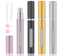 OBSGUMU 4 piezas 5ML Atomizador Perfume Recargable, Frasco Perfume Recargable con Ventana, Mini botella rociadora portátil, Pulverizador colonia Perfecto para viajar, salir y asistir a fiestas.