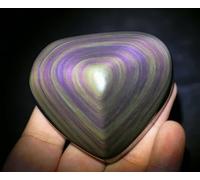 Obsidian Cat Eyes Quartz Crystal Heart Shaped 150-180g