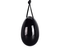 Obsidian Egg Yoni Wand Set Gift Box Natural Stone Crystal Egg Drill Massage Eggs Ball Kegel Exercise, 40x25 mm