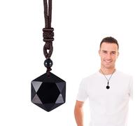 Obsidian Hexagram Pendant Black - Obsidian Stone For Protection Natural For | Natural Black Obsidian Pendant Necklaces Hexagram | Jewelry For Men Women Obsidian Hexagram Pendant Black For