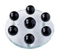 Obsidian Seven Star Array Feng Shui Obsidian Crystal Ball Decoration Home Furnishing Articles Stone,chassis-12cm