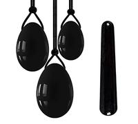 Obsidian Yoni Egg And Wand Set Natural Real Stone Huevos De Cristal Negro Perforados Y Sin Perforar Para Kegel Ejercicio Masaje Stick Kit,Perforado Sin Caja