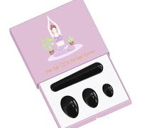 Obsidian Yoni Egg Yoni Wand Set Natural Stone Love Huevos perforados y sin taladrar Huevos para ejercicio Kegel, juego de Undrill con caja