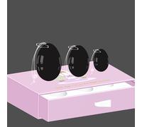 Obsidiana Yoni Egg Yoni Wand Set Natural Stone Love Huevos perforados y sin perforar Huevo para Kegel Ejercicio, Cuerda de Silicona Egg-B