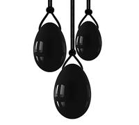 Obsidiana Yoni Egg Yoni Wand Set Natural Stone Love Huevos perforados y sin taladrar Huevo para ejercicio Kegel, Huevo perforado sin caja