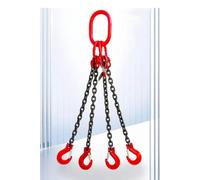 Obstáculos Coche Eslinga De Cadena De 3 Toneladas Con Ganchos, Eslinga De Elevación De Acero Aleado Para Izaje Aéreo, Cadena De 4 Ramales De Alta Resistencia Cuerdas para remolque(3ton-4m-4leg)