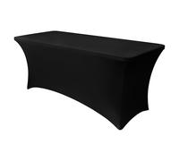 Obstal Mantel de Elastano elástico de 6 pies para mesas Plegables estándar, Protector de Mantel Rectangular Universal para Bodas, Banquetes y Fiestas (Negro, 72 Pulgadas de Largo x 30 Pulgadas de