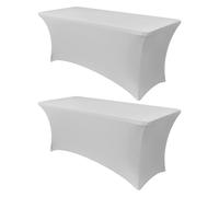 Obstal Mantel de mesa de elastano elástico de 6 pies para mesas plegables estándar, protector de mantel rectangular universal ajustable para bodas, banquetes y fiestas, 183 cm de largo x 76 cm de