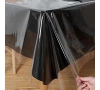 Obstal - Mantel de plástico transparente, 137 x 305 cm, 100 % impermeable, resistente al aceite y los derrames, mantel rectangular lavable para mesa de comedor, uso en interiores y exteriores