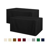 Obstal Mantel Negro Ajustado para Mesa Rectangular de 6 pies, Mantel de poliéster Resistente al Agua para Uso en Interiores y Exteriores, 72 x 30 Pulgadas