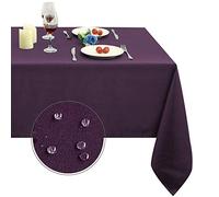 Obstal Mantel rectangular de 210 g/m², resistente al agua, robusto, de microfibra, decorativo, de tela, para uso en interiores y exteriores, morado, 132 x 178 cm