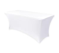 Obstal Mantel rectangular de elastano ajustable de 5 pies, mantel rectangular elástico y plegable para fiestas de cumpleaños, banquetes de boda, color blanco, 152 cm de largo x 76 cm de ancho