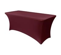 Obstal Mantel rectangular de elastano ajustable de 6 pies, mantel rectangular elástico y plegable para fiestas de cumpleaños, bodas, banquetes, color rojo vino, 72 pulgadas de largo x 30 pulgadas de