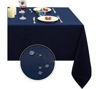 Obstal Mantel Rectangular de Microfibra, Resistente al Aceite, a Prueba de derrames y al Agua, Mantel Decorativo de Tela para Uso en Interiores e Interiores (Azul Marino, 156 x 250 cm)
