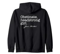 OBSTINADA, Headstrong Girl Jane Austen Quote Meme EN LA Espalda Sudadera con Capucha