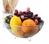 Obstkorb aus Draht | Moderne runde Obstschale mit Ständer | Großer Obstständer aus Metall für die Küchentheke, das Wohnzimmer oder den Esstisch, robuste, offene Aufbewahrungsschale für Obst, Snacks un