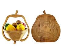 Obstkorb Pera - Hermosa Cesta plegable 30 x 30 cm de Bambú Madera de bambú cesta plegable Cesta de madera Cesta Cuenco bambú plegado 30x30cm, Cesta pascua Nido de pascua Canastas de pascua