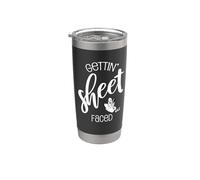Obtener sábana enfrentada fantasma minimalista Halloween espeluznante fantasma Vaso térmico de acero inoxidable de doble pared