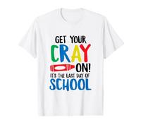 Obtenga su Cray el último día de Clases Doodle Teacher Camiseta gráfica económica