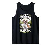 Obtengo mi Buena Apariencia de Daddy Saint Bernard Puppy Dog Lover Camiseta sin Mangas