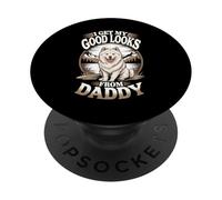 Obtengo mi Buena Apariencia de Daddy Samoyed Puppy Dog Lover PopSockets PopGrip Adhesivo