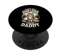 Obtengo mi buena apariencia de Daddy Tabby Kitten Lover PopSockets PopGrip Adhesivo