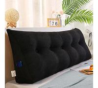 OBTUSS Almohada de apoyo de posicionamiento grande para cama, cabecero de cama, sofá, cojín triangular para respaldo, almohadas lumbares extragrandes con funda extraíble de terciopelo