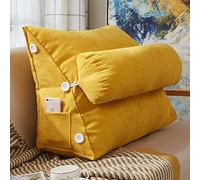 OBTUSS Almohada de cuña para lectura y TV, almohada de apoyo lumbar de espalda con cuello ajustable, funda suave extraíble para cabecero de cabecero, cojín de apoyo para sofá cama
