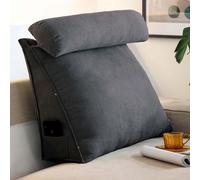 OBTUSS Almohada de cuña triangular para lectura con cuello ajustable, cojín de respaldo para sofá cama, cabecero, almohadas de apoyo lumbar
