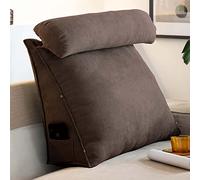 OBTUSS Almohada de cuña triangular para lectura con cuello ajustable, cojín de respaldo para sofá cama, cabecero, almohadas de apoyo lumbar