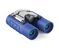 Obuby Binoculares reales para niños, regalos para niños de 3 a 12 años, niños, niñas, 8 x 21, óptica de alta resolución, mini juguetes binoculares compactos, telescopio pequeño plegable a prueba de golpes para observación de aves,azul