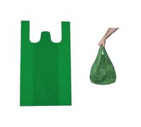 Obulco Suministros Bolsas Plástico con Asas y Resistentes 70% Recicladas y Reciclables - Galga 200 - Bolsa Tipo Camiseta 30x40 Apta Para Uso Alimentario - 100 unidades (42X53_VERDE_100)