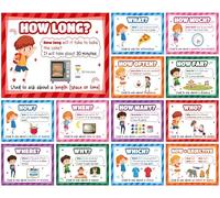 OBUSATT 13 pósteres de palabras de preguntas, oraciones en inglés, materiales de aprendizaje de gramática, materiales educativos imprescindibles para profesores, estudiantes, escuela secundaria