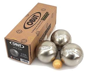 Obut INOX Tatou - Set of 3 Petanque Boules for leisurre, Stainless steeel