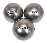 Obut Match 115.it Bolas de petanca, acero inoxidable, 75 mm