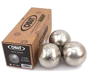Obut Sun - Juego de 3 bolas de petanca de acero inoxidable