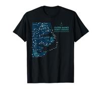 OBX NC Outer Banks Map Duck Corolla Beach Recuerdo de vacaciones Camiseta